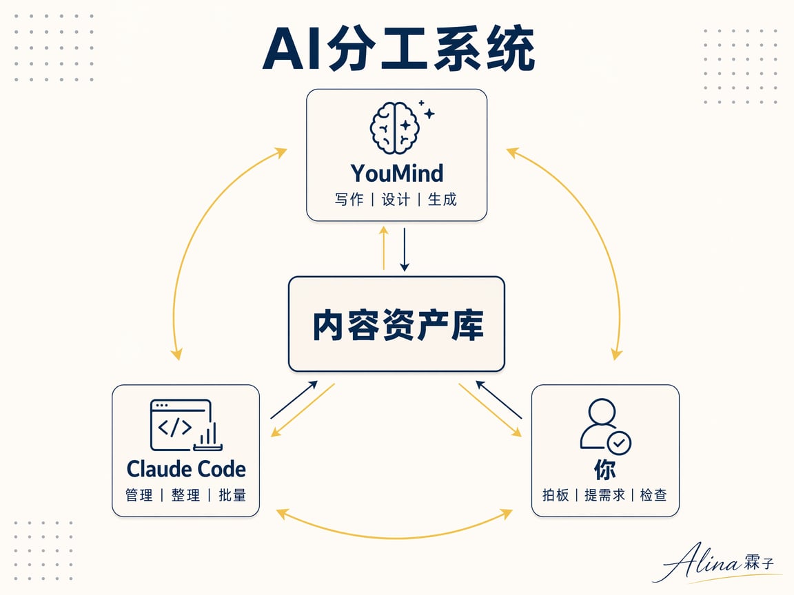 Claude Code 当指挥官,YouMind 当写手,分工清晰