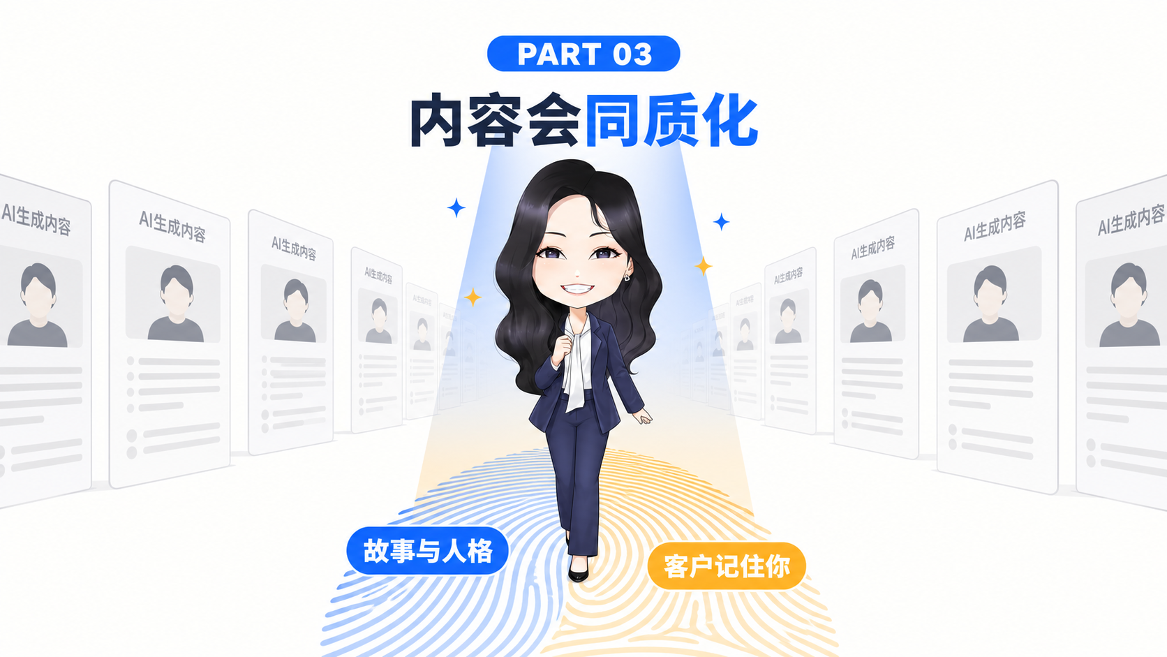 内容会同质化,客户最终记住的是你的故事与人格